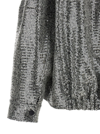 Silver Polyester Bomber
