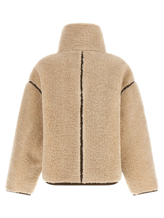 Chaqueta beige de poliéster de largo completo