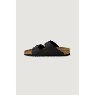 Black Synthetic Flat Sandals