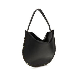 Bolso de hombro Bos Taurus de piel de becerro negra