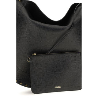 Bolso de hombro Bos Taurus de piel de becerro negra