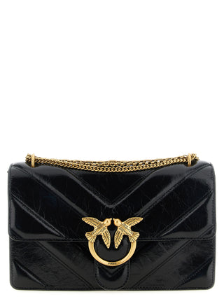 Black Calfskin Shoulder Bag