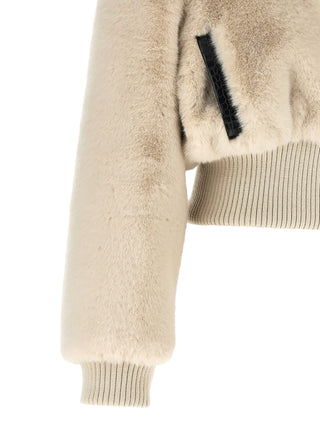 Chaqueta beige de poliéster de largo completo
