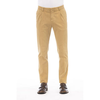 Beige Cotton Men Pants