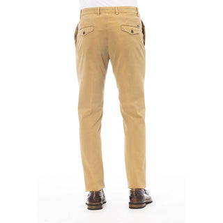 Beige Cotton Men Pants