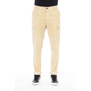 Beige Cotton Men Pants