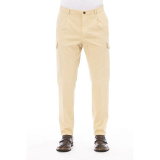Beige Cotton Men's Pant
