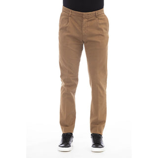 Beige Cotton Mens Pant