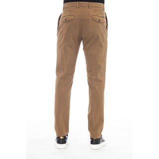 Beige Cotton Mens Pant