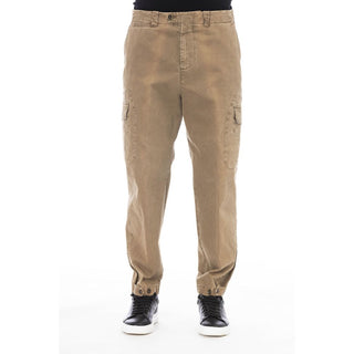 Brown Cotton Men Pant