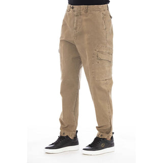 Brown Cotton Men Pant