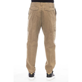 Brown Cotton Men Pant