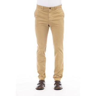 Beige Cotton Men Pants