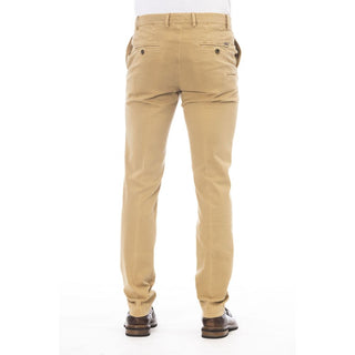 Beige Cotton Men Pants