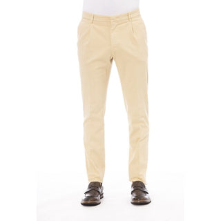 Pantalones beige de algodón para hombre
