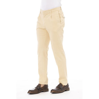 Pantalones beige de algodón para hombre