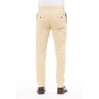 Pantalones beige de algodón para hombre