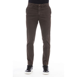 Brown Cotton Men Pants