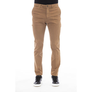 Beige Cotton Men Pants