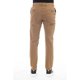 Beige Cotton Men Pants
