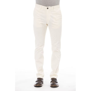 Beige Cotton Men Pant