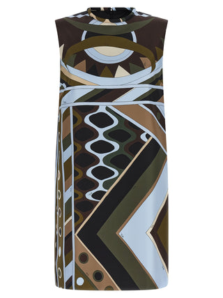 Multicolor Silk Short Dress