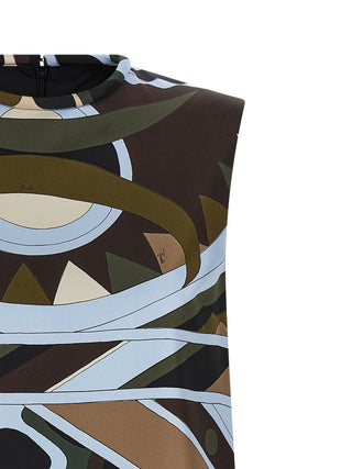 Multicolor Silk Short Dress