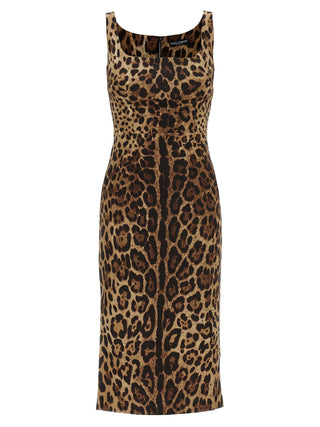 Brown Silk Midi Dress
