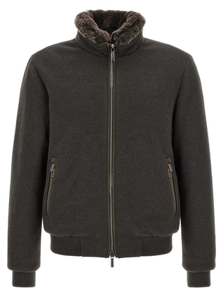 Brown Wool Bomber