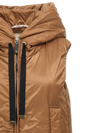 Brown Polyester Sleeveless Jacket