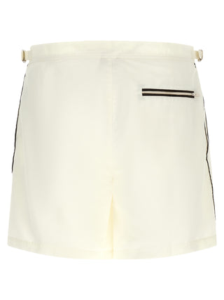 Beige Polyester Swim Shorts