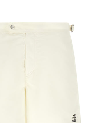 Beige Polyester Swim Shorts