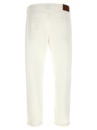 White Cotton Cropped Jeans