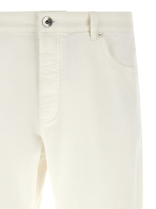 White Cotton Cropped Jeans
