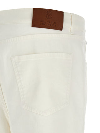 White Cotton Cropped Jeans