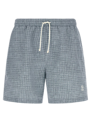 Blue Polyester Swim Shorts