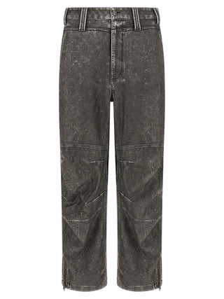 Gray Polyethylene Casual Pants