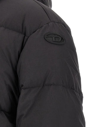 Black Polyamide Full-Length Jacket