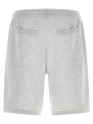 Gray Silk Bermuda Shorts
