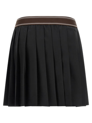 Black Wool Long Skirt