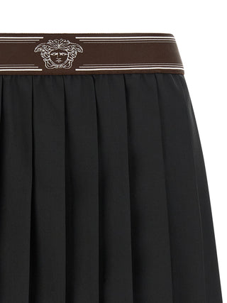 Black Wool Long Skirt