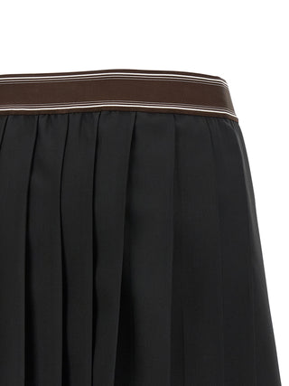 Black Wool Long Skirt