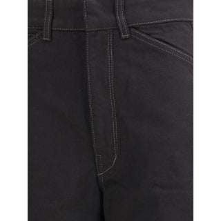 Black Cotton Casual Pants