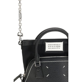 Bolso de mano de cuero de becerro negro Bos Taurus