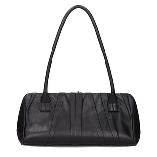Bolso de hombro de cuero negro