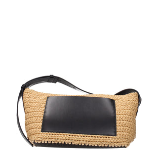 Beige Raffia Crossbody Bag