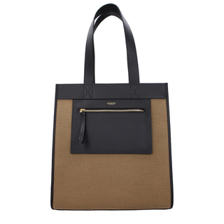 Bolso de hombro de tela marrón
