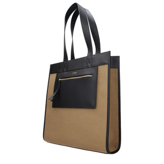 Bolso de hombro de tela marrón