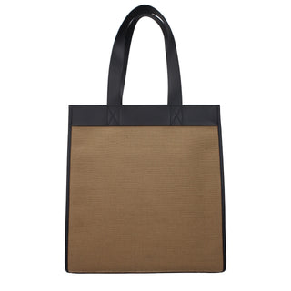 Bolso de hombro de tela marrón