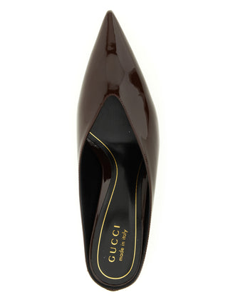 Bordeaux Calfskin Mid Heel Pumps